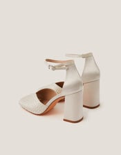 Sena Pearl Block Heeled Sandals, Ivory (IVORY), large