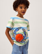Crab Stripe T-Shirt, Blue (BLUE), large