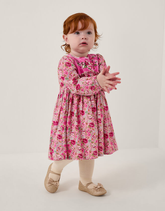 Baby Floral Long Sleeve Dress, Pink (PINK), large