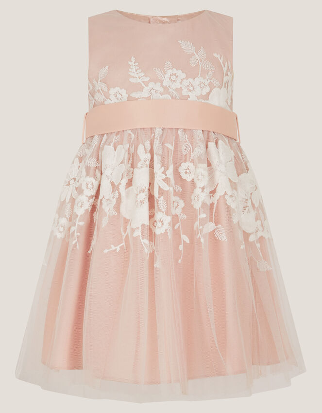 Baby Felicity Embroidered Floral Dress, Pink (PALE PINK), large
