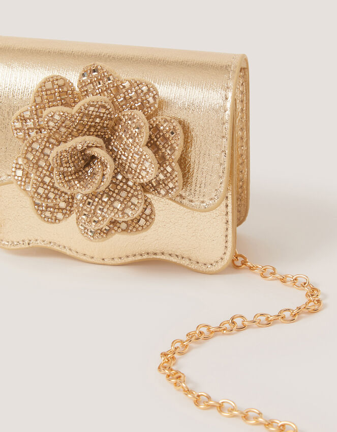 Diamant&eacute; Flower Metallic Bag, , large