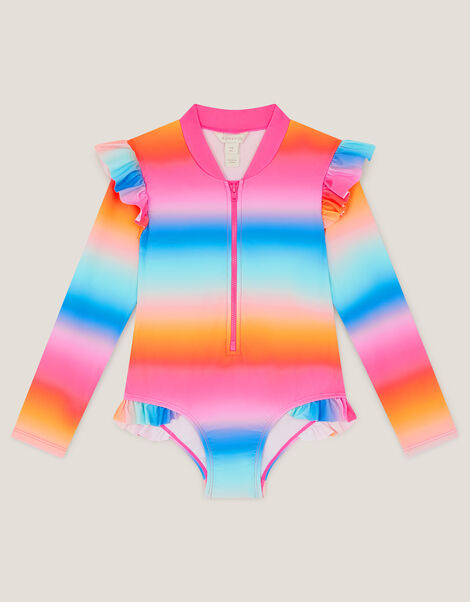 Rainbow UPF50+ Long Sleeve Swimsuit, Multi (MULTI), large
