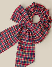 Tartan Bow Hair Scrunchie, , large