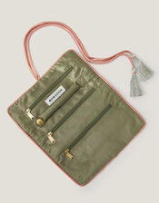 Floral Embroidered Velvet Jewellery Storage Roll , , large