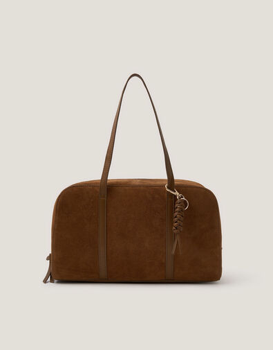 Cate Suede Bowler Bag, , large