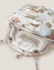 Floral Embroidered Clip Frame Bag, , large