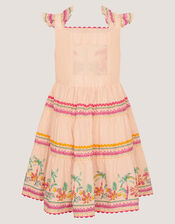 Tina Tropical Toucan Embellished Dress, Pink (PINK), large