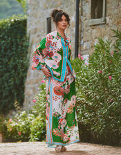 One Hundred Stars Kitsch Bouquet Wide Leg Trousers, Green (GREEN), large