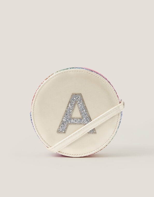 Round Glittery Initial Bag, Multi (MULTI), large