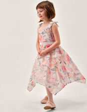 Kelis Floral Lace Hanky Hem Dress, Pink (PINK), large