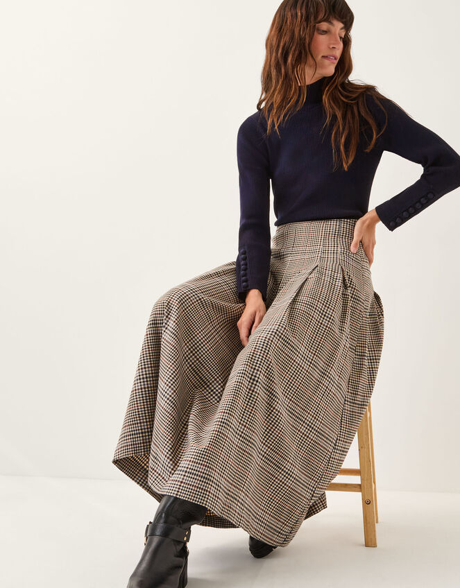 Ruby Ribbed Polo Neck Jumper, Blue (NAVY), large