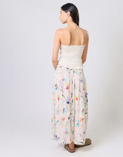 Traffic People Aurora Floral Print Maxi Skirt, Cream (CREAM), large