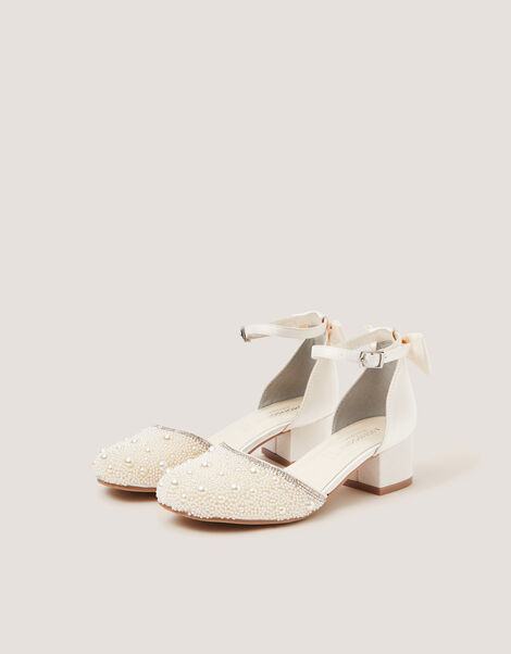Pearl Embellished Two Part Heels, Ivory (IVORY), large