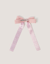 Rhinestone Bow Hair Clip, , large