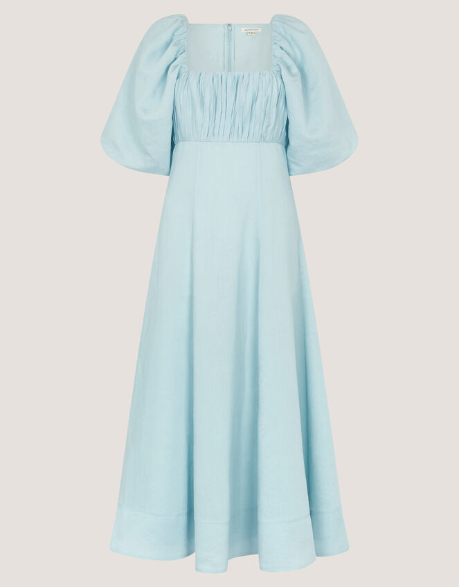 Payton Puff Sleeve Midi Dress, Blue (TURQUOISE), large