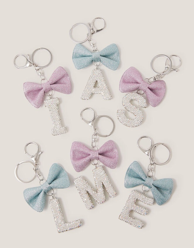Bow Initial Bag Charm, Multi (MULTI), large