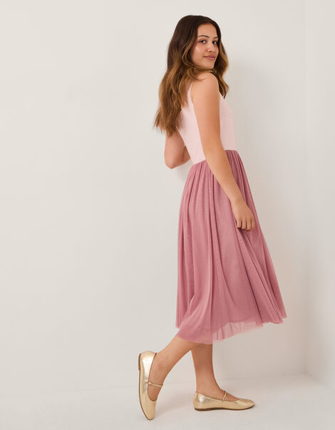 Naples Sleeveless Tulle Midi Dress, Pink (PALE PINK), large