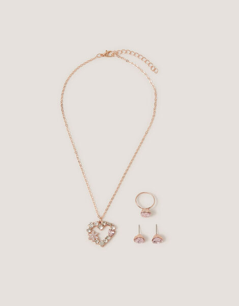 Gemstone Heart Jewellery Set, , large
