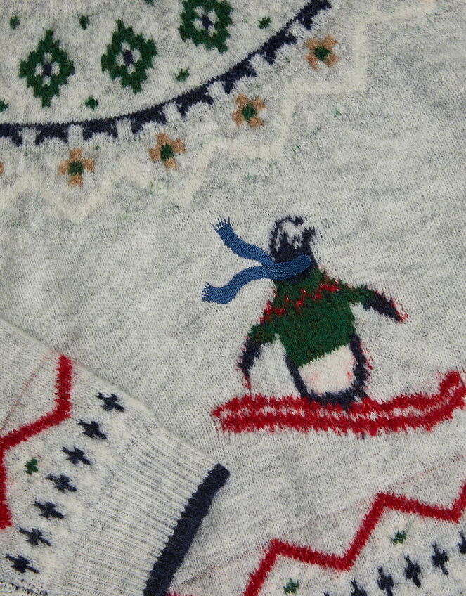 Penguin Fair Isle Jumper, Grey (GREY), large