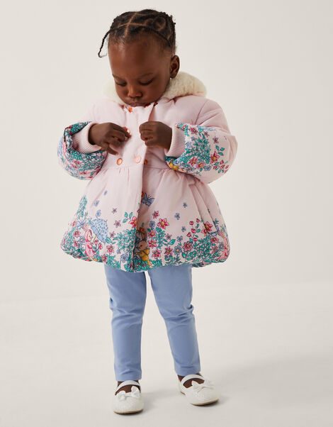 Baby Pippa Bunny Print Padded Coat, Pink (PINK), large