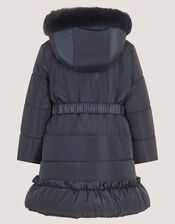 Bonita Bow Padded Coat, Blue (NAVY), large