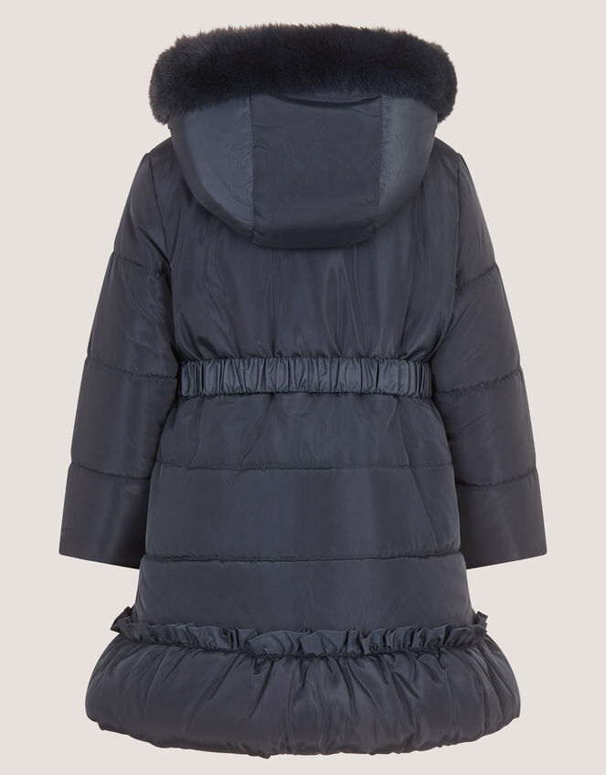 Bonita Bow Padded Coat, Blue (NAVY), large