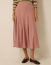 Shiloh Stretch Corduroy Midi Skirt, Pink (PINK), large