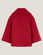 Baby Velvet Bow Cape Coat, Red (RED), large