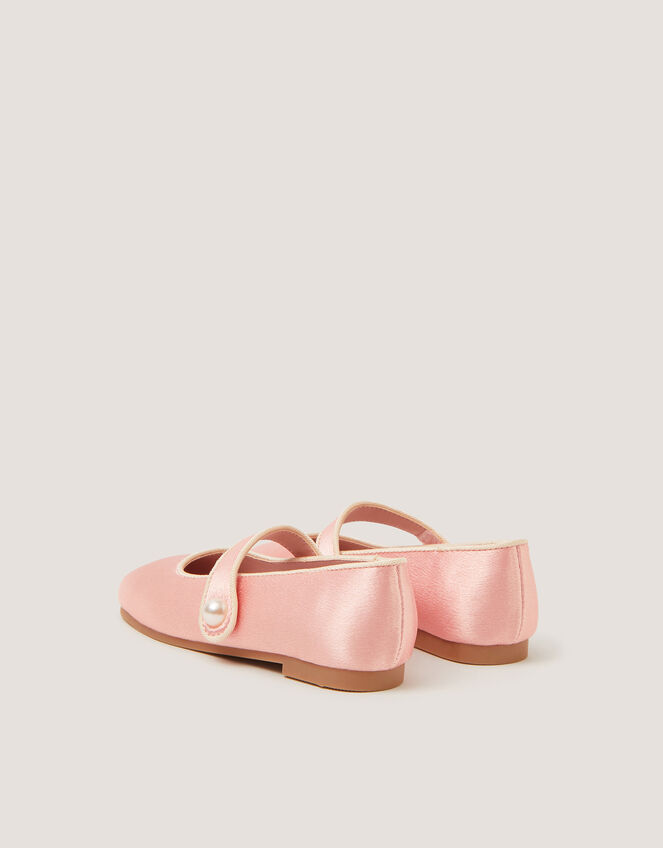 Baby Pearl Strap Satin Walker Shoes, Pink (PINK), large