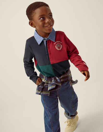 Colourblock Rugby Polo Shirt, Multi (MULTI), large