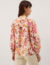 Leila Floral Print Blouse, Ivory (IVORY), large