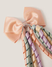 Spiral Ribbon Bow Hair Clip, , large
