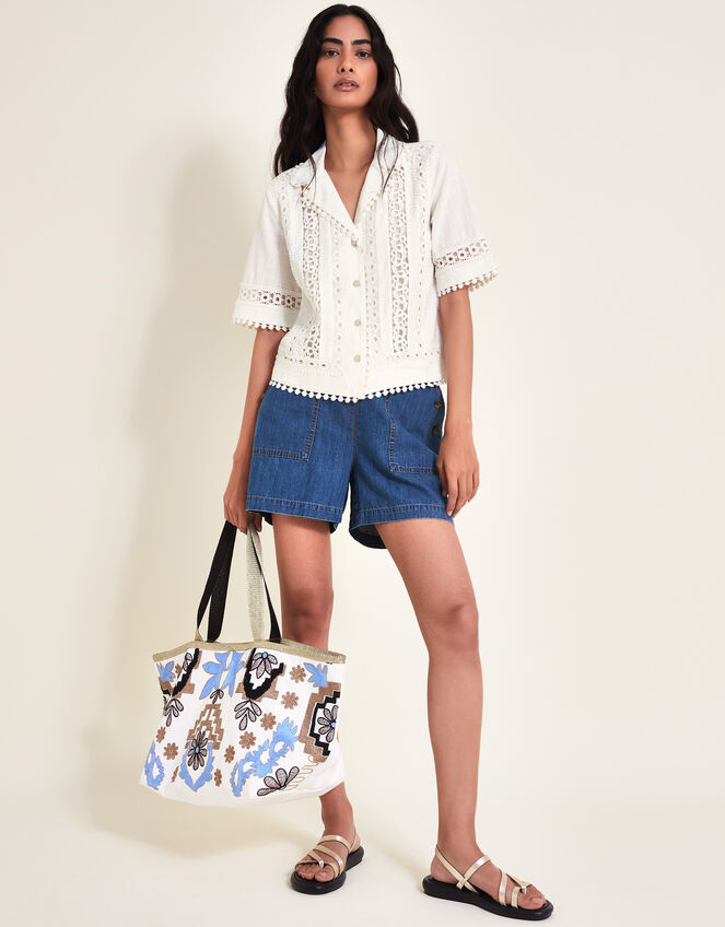 Irina Lace Shirt, Ivory (IVORY), large