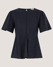 Tate Lace Trim Jersey T-Shirt, Blue (NAVY), large