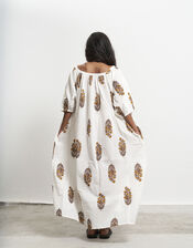 Par & Escala Justina Floral Block Print Maxi Dress, Yellow (YELLOW), large