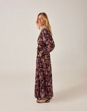 Maison Hotel Louise Paisley Print Maxi Dress, Black (BLACK), large