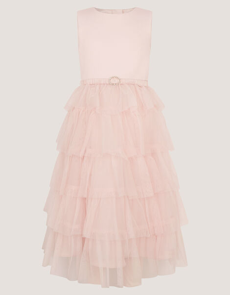 Sleeveless Tiered Party Dress, Pink (PINK), large