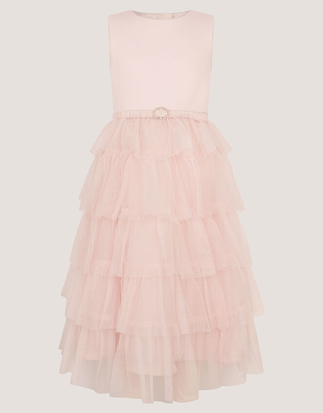 Sleeveless Tiered Party Dress, Pink (PINK), large