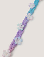 Unicorn Flower Plait Fake Hair Band, , large