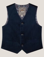 Velvet Waistcoat, Blue (NAVY), large