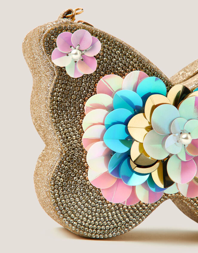 Sequin Embellished Butterfly Bag, , large