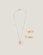 Diamant&eacute; Butterfly Necklace and Hair Clip Set, , large