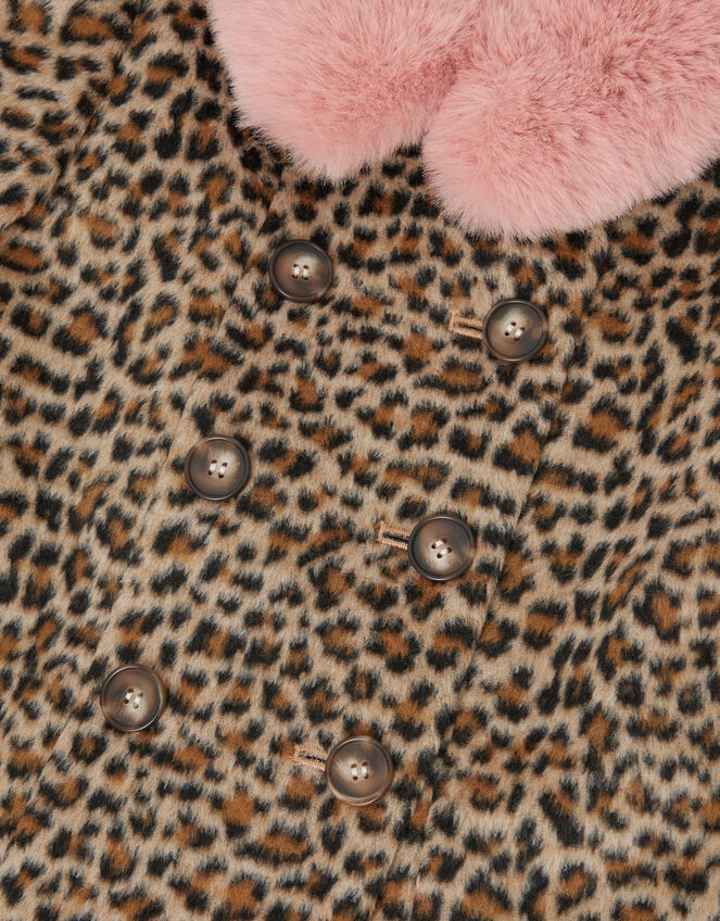Monsoon x Queens of Archive Connie Faux Fur Leopard Print Coat​, Multi (MULTI), large