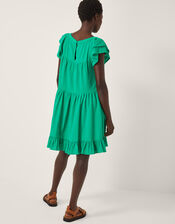 Maryam Frill Mini Swing Dress, Green (GREEN), large