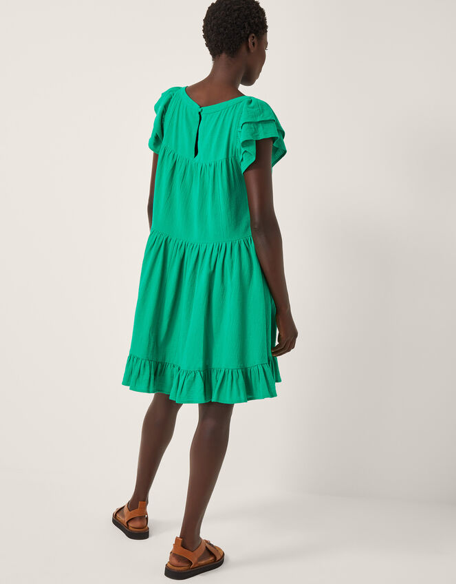 Maryam Frill Mini Swing Dress, Green (GREEN), large