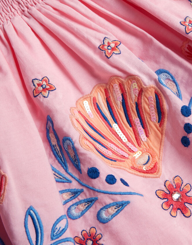 Mermaid & Shell Embellished Skirt, Pink (PINK), large