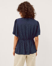 Cleo Lace Polka Dot Top, Blue (NAVY), large