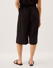 Lulu Linen Bermuda Shorts, Black (BLACK), large