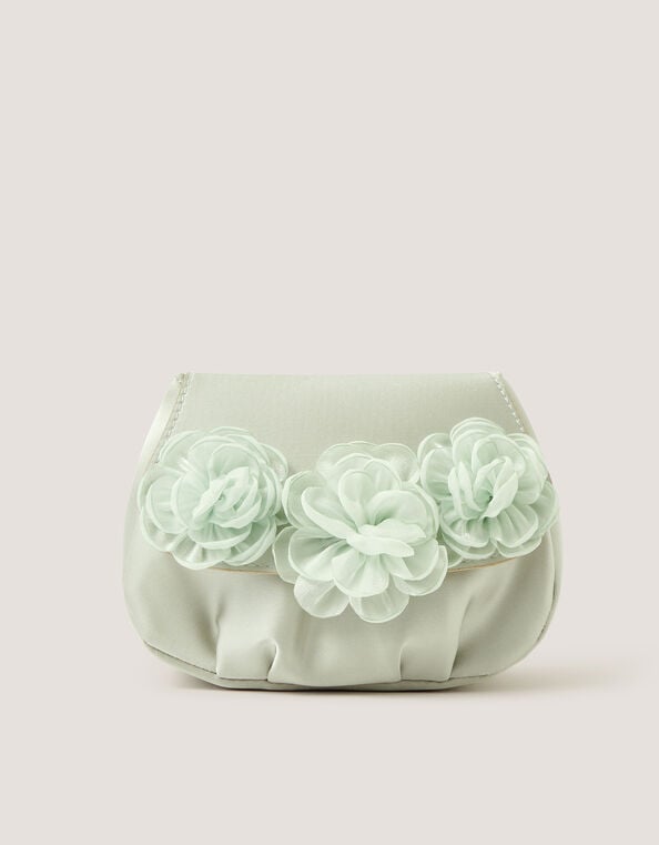 Corsage Satin Bag, Green (SAGE), large