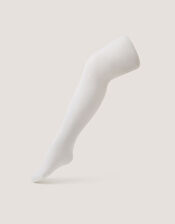 30 Denier Sheer Heart Tights, White (WHITE), large